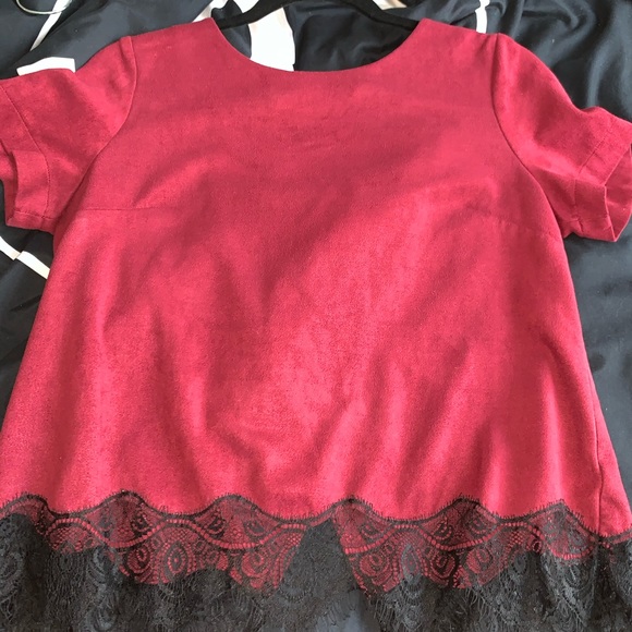Burgundy velvet blouse - Picture 1 of 2